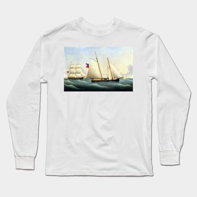 Fritz Müller Capture of the Savannah by the USS Perry Long Sleeve T-Shirt by pdpress